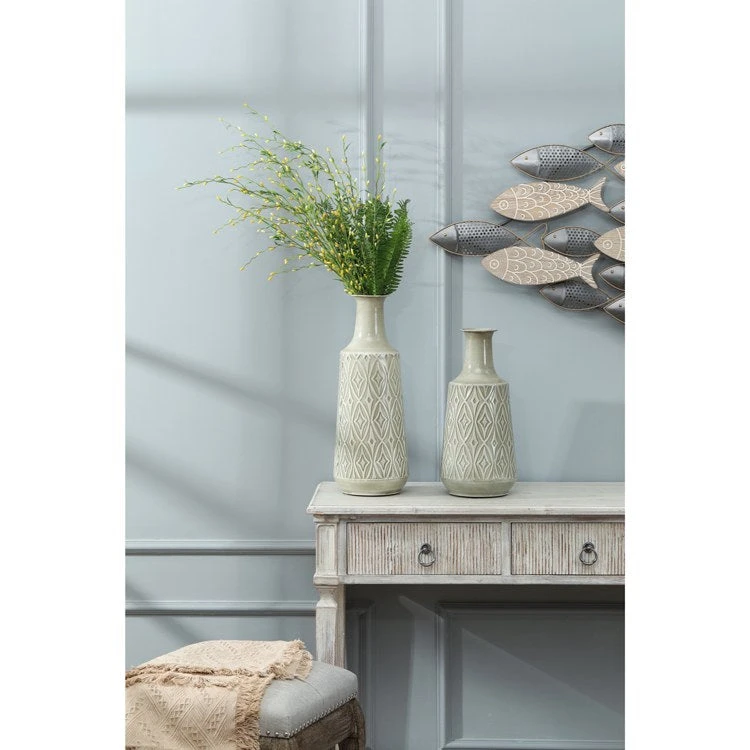 Two-Piece Metal Damask Vase Set 9 Two-Piece Metal Damask Vase Set - Image 7