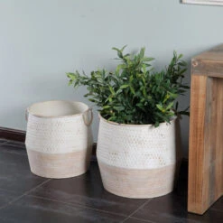 Two-Piece Shabby-Chic Two-Tone Metal Vase Set -Garden 957938 9 72be6e6b 7ec3 4b77 9236 87d8fd0a1a4e