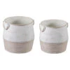 Two-Piece Shabby-Chic Two-Tone Metal Vase Set