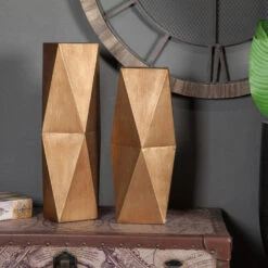 Two-Piece Gold Metal Vase Set -Garden 957971 6 5880eeed 8f99 4739 aa1d d83583270e1f