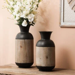 Two-Piece Iron And Wood Vase 14 Two-Piece Iron And Wood Vase -Garden 958089 5 b4e98199 a0ce 4241 b151 f80779a49669