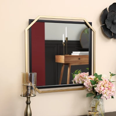 LuxenHome Gold And Black Metal Floating Frame Wall Accent Mirror Vanity Mirror 6 LuxenHome Gold And Black Metal Floating Frame Wall Accent Mirror Vanity Mirror - Image 4