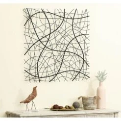 LuxenHome Large Black Abstract Square Metal Wall Decor -Garden GUEST 003ef7df 26c3 40f8 bee7 1218797cc871