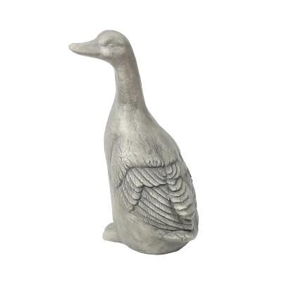 LuxenHome 18" Gray MgO Duck Garden Statue 5 LuxenHome 18" Gray MgO Duck Garden Statue - Image 3