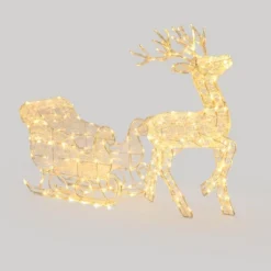 LuxenHome 2-Piece Lighted Reindeer And Sleigh Christmas Yard Decoration, Outdoor Holiday Set With Timer White 16 LuxenHome 2-Piece Lighted Reindeer And Sleigh Christmas Yard Decoration, Outdoor Holiday Set With Timer White -Garden GUEST 00ccbe47 fba5 4e8c bbe1 4e4e5f254714