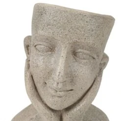 LuxenHome Speckled Beige MgO Happy Bust Head Planter -Garden GUEST 00f866e1 fc76 4faf 9352 0f269fea122e