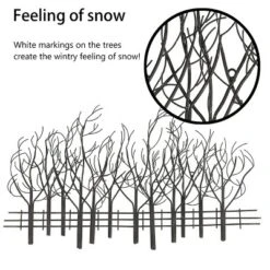 LuxenHome Snowy Black Metal Field Of Trees Wall Art -Garden GUEST 021c704e 4ef4 4a53 b4af ed60f419740e