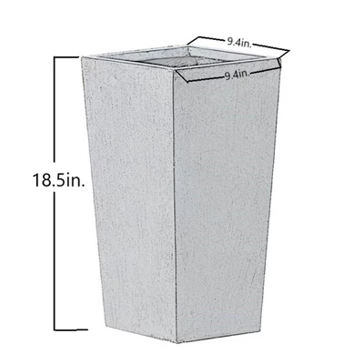 LuxenHome Square Tapered 18.5" H House Planters, Indoor & Outdoor Gray 7 LuxenHome Square Tapered 18.5" H House Planters, Indoor & Outdoor Gray - Image 5