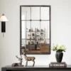 LuxenHome Rustic Brown Metal Frame Windowpane Accent Wall Mirror -Garden GUEST 038d13c9 eae4 424f b027 0c2cb8823472