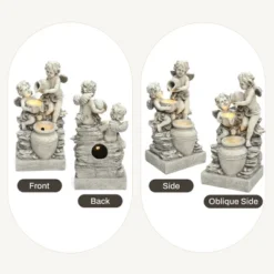 LuxenHome 30” Gray Resin Cherub Angels Outdoor Water Fountain With LED Lights, Garden Fountain Decor For Yard 11 LuxenHome 30” Gray Resin Cherub Angels Outdoor Water Fountain With LED Lights, Garden Fountain Decor For Yard -Garden GUEST 039a891c 3b37 4a18 8a1c 0681fa45f6b5