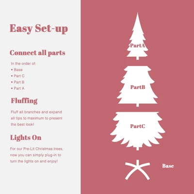 LuxenHome 6Ft Pink Pencil Artificial Tree With Warm White Lights And 8 Light Functions 5 LuxenHome 6Ft Pink Pencil Artificial Tree With Warm White Lights And 8 Light Functions - Image 3