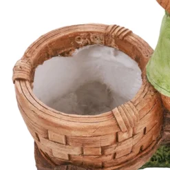 LuxenHome Brown Bunny On A Bicycle MgO Planter -Garden GUEST 04750fd9 9c5f 4086 91c8 8bccbc6ae8a0