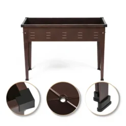 LuxenHome 39.57" W Brown Metal Rectangular Raised Garden Planter -Garden GUEST 04efac49 e794 438b b818 08736382fe1d