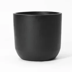 LuxenHome 14.6-Inch Round Smooth Finish Black MgO Planter 15 LuxenHome 14.6-Inch Round Smooth Finish Black MgO Planter -Garden GUEST 05e9cb90 0500 4484 8282 99937a795f69