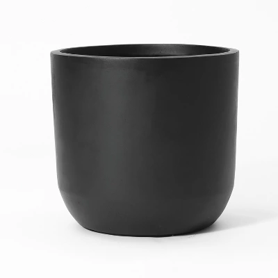 LuxenHome 14.6-Inch Round Smooth Finish Black MgO Planter 9 LuxenHome 14.6-Inch Round Smooth Finish Black MgO Planter - Image 7