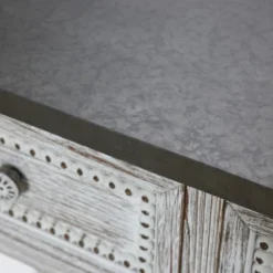 LuxenHome Distressed White Wood And Metal 3-Drawer 1-Shelf Console And Entry Table -Garden GUEST 067b21b9 244c 43fe 8cff e125d6066492