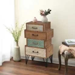 LuxenHome 4-Drawer 33" H X 18.9" W Wood Accent Chest. 19 LuxenHome 4-Drawer 33" H X 18.9" W Wood Accent Chest. -Garden GUEST 06a5cbd1 1595 4fdb 9aeb cabc45f7b786