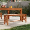 LuxenHome Carmel Solid Wood Outdoor Backless Dining Bench 1 LuxenHome Carmel Solid Wood Outdoor Backless Dining Bench -Garden GUEST 080135e3 7889 41aa 940d 1466e687240a
