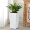 LuxenHome Square Tapered 24.2" Tall Planter White 1 LuxenHome Square Tapered 24.2" Tall Planter White -Garden GUEST 080c8593 610d 4edd b30a 1ae30125d14e