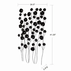 LuxenHome Black With Gold Flowers Abstract Metal Wall Art -Garden GUEST 0840f203 e305 4532 97a4 bf18aebdbd46