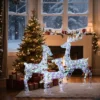 LuxenHome 3-Piece Multi-Color Snowflake Deer Family Outdoor Holiday Decoration With 460 Lights -Garden GUEST 086c2b69 5f84 4e97 a477 e3e535ff2b1b