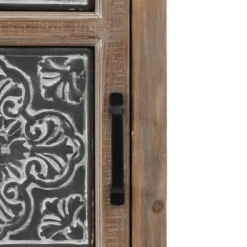 LuxenHome 48" Tall Wood And Metal 2-Drawer 1-Door Storage Cabinet. -Garden GUEST 0894d032 b7f0 41a2 baa8 4405aa799b38