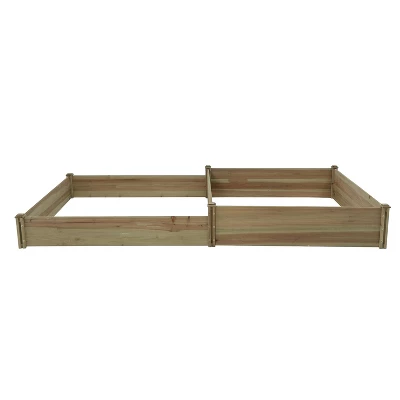LuxenHome All Wood Two Sections Outdoor Raised Garden Bed Brown 9 LuxenHome All Wood Two Sections Outdoor Raised Garden Bed Brown - Image 7