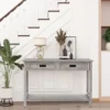 LuxenHome Gray Wood 2-Drawer 1-Shelf Console And Entryway Table 2 LuxenHome Gray Wood 2-Drawer 1-Shelf Console And Entryway Table -Garden GUEST 0ba510f2 fdea 4f51 a007 738804c47ad9