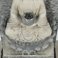 LuxenHome Gray Resin Meditating Buddha With Pedestal Outdoor Fountain With LED Light 9 LuxenHome Gray Resin Meditating Buddha With Pedestal Outdoor Fountain With LED Light -Garden GUEST 0bab4ad2 bf22 4583 8a8b 598a5fd6bdba