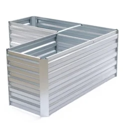 LuxenHome L-Shaped Galvanized Steel Raised Garden Bed Planter 13 LuxenHome L-Shaped Galvanized Steel Raised Garden Bed Planter -Garden GUEST 0d34699a 756d 47b8 b6aa 06cb41402796