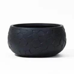 LuxenHome Round Black Geometric Planter – Indoor/Outdoor MgO Pot With Drainage Plug 21 LuxenHome Round Black Geometric Planter – Indoor/Outdoor MgO Pot With Drainage Plug -Garden GUEST 0d52bc95 9ec5 4eab b28c adaf540b7b45