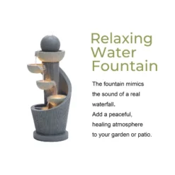 LuxenHome 29" Tall Outdoor Water Fountain With Lights, Resin Cascading Bowl Small Garden Waterfall Indoor And Outdoor Use Gray 19 LuxenHome 29" Tall Outdoor Water Fountain With Lights, Resin Cascading Bowl Small Garden Waterfall Indoor And Outdoor Use Gray -Garden GUEST 0f42c83a 0983 4e67 aa0e fc317a99e8bc