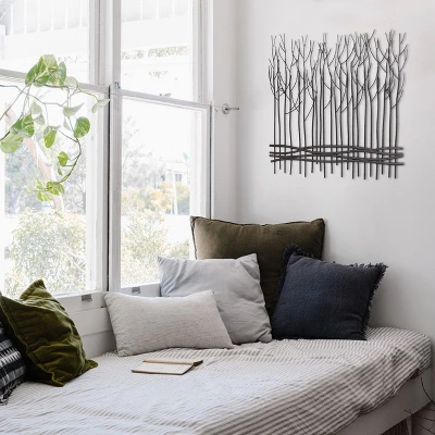 LuxenHome Rustic Black Metal Abstract Field Of Trees Wall Art Decor 7 LuxenHome Rustic Black Metal Abstract Field Of Trees Wall Art Decor - Image 5