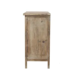 LuxenHome 3-Drawer 28.2" H X 25.2" W Natural Wood White Floral Accent Chest. -Garden GUEST 1137a081 05e0 44f6 a40d 59632ea35367