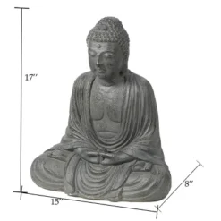 LuxenHome 17" H Gray MgO Meditating Buddha Garden Outdoor Statue 17 LuxenHome 17" H Gray MgO Meditating Buddha Garden Outdoor Statue -Garden GUEST 118e1837 af06 421f a773 b4ead8d31ca2