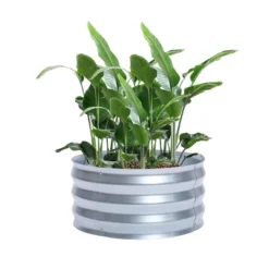 LuxenHome 2ft Round Galvanized Metal Raised Garden Bed Planter -Garden GUEST 11c35d07 0935 4d6e 9f27 f0be9385e128