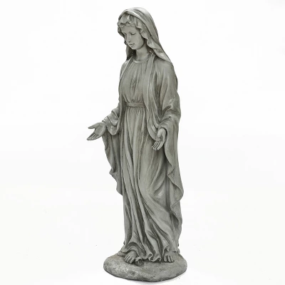 LuxenHome 30.5" H Virgin Mary Indoor Outdoor Statue Garden Statues, Gray Or Ivory 10 LuxenHome 30.5" H Virgin Mary Indoor Outdoor Statue Garden Statues, Gray Or Ivory - Image 8
