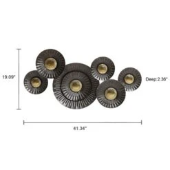 LuxenHome 41.3" W Brown And Gold Metal Abstract Flower Wall Decor -Garden GUEST 133cbc0e f60a 4e9b 8d52 d07922102331