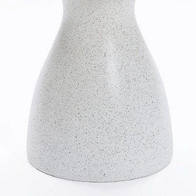 LuxenHome White And Speckled Gray MgO 20" Round Side Table 11 LuxenHome White And Speckled Gray MgO 20" Round Side Table - Image 9