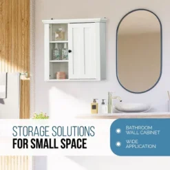 LuxenHome White MDF Wood Bathroom Wall Storage Cabinet 28 LuxenHome White MDF Wood Bathroom Wall Storage Cabinet -Garden GUEST 14bf2ba1 6624 42e6 9bcb fda86b2114f4