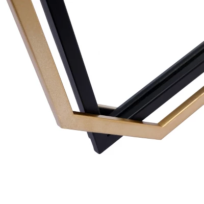 LuxenHome Gold And Black Metal Floating Frame Wall Accent Mirror Vanity Mirror 4 LuxenHome Gold And Black Metal Floating Frame Wall Accent Mirror Vanity Mirror - Image 2