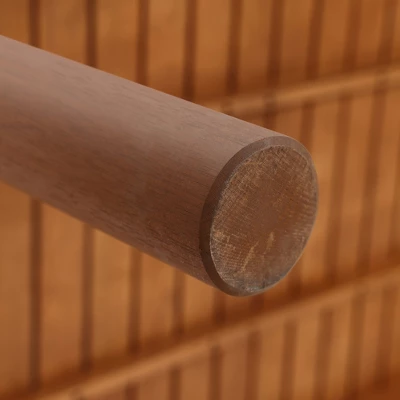 LuxenHome Natural Solid Wood 6-Person 59-Inch Long Rectangle Outdoor Dining Table Brown 8 LuxenHome Natural Solid Wood 6-Person 59-Inch Long Rectangle Outdoor Dining Table Brown - Image 6