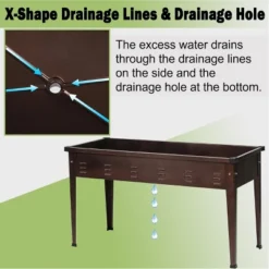 LuxenHome 50" W Brown Metal Rectangular Raised Garden Planter 15 LuxenHome 50" W Brown Metal Rectangular Raised Garden Planter -Garden GUEST 155e318e 9730 4cd7 b2ae d3a63d76262c