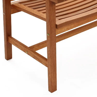 LuxenHome Carmel Solid Wood Outdoor Loveseat Park Bench 10 LuxenHome Carmel Solid Wood Outdoor Loveseat Park Bench - Image 8