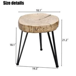 LuxenHome Natural Faux Wood Top With Black Metal Legs Side Table 17 LuxenHome Natural Faux Wood Top With Black Metal Legs Side Table -Garden GUEST 17c78983 0aeb 45a6 8171 164d4b208a38