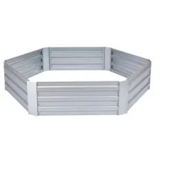 LuxenHome Galvanized Steel Hexagon Raised Garden Bed Planter Silver -Garden GUEST 1963d90b 0590 488a 82de b01d3161332e