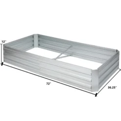 LuxenHome 6ft Rectangular Galvanized Metal Raised Garden Bed Silver -Garden GUEST 1b02f63d 19e0 4fb7 aad6 619f76633391