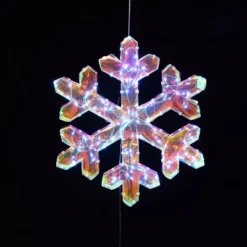 LuxenHome 3-Piece Snowflake Holiday Decoration Set With Battery-Operated Lights Clear -Garden GUEST 1c3e6a4a 2f66 4ec4 bf0a 2b8b072690ae