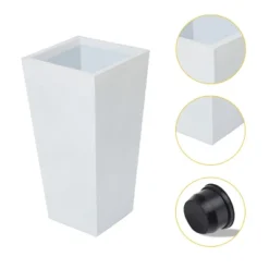 LuxenHome Square Tapered 18.5" H House Planters, Indoor & Outdoor White 24 LuxenHome Square Tapered 18.5" H House Planters, Indoor & Outdoor White -Garden GUEST 1e728a92 fa25 431e ae83 f4c965fa517b