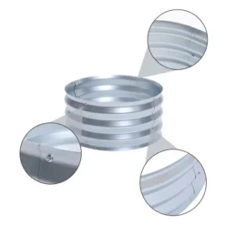 LuxenHome 2ft Round Galvanized Metal Raised Garden Bed Planter -Garden GUEST 1e94ebe1 72cd 4e40 bde3 68700b0e77a6